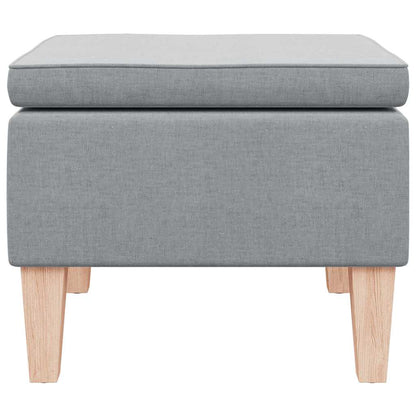 Poggiapiedi con Gambe in Legno Grigio Chiaro in Tessuto - homemem39