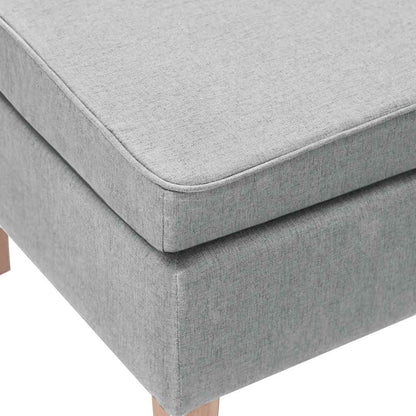 Poggiapiedi con Gambe in Legno Grigio Chiaro in Tessuto - homemem39