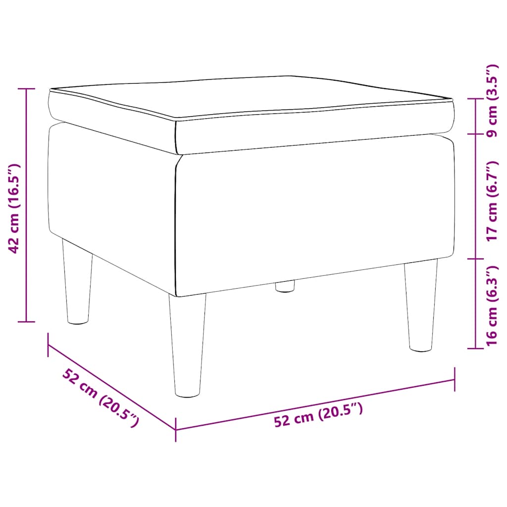 Poggiapiedi con Gambe in Legno Blu in Velluto - homemem39