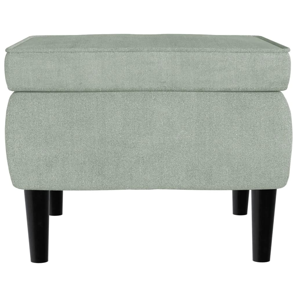 Sgabello con Gambe in Legno Grigio Chiaro Velluto - homemem39