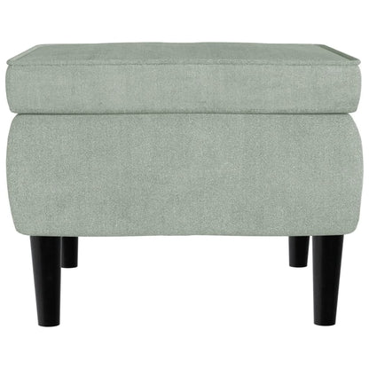 Sgabello con Gambe in Legno Grigio Chiaro Velluto - homemem39