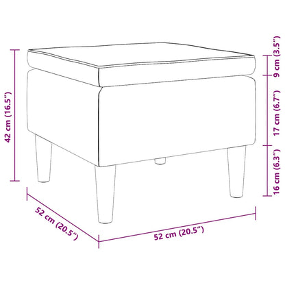 Poggiapiedi con Gambe in Legno Verde Chiaro in Velluto