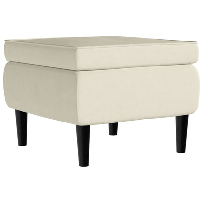 Sgabello con gambe in legno color crema e velluto - homemem39