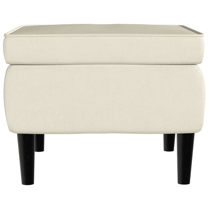 Sgabello con gambe in legno color crema e velluto - homemem39