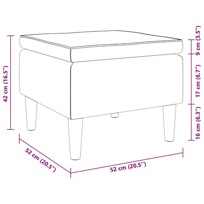 Poggiapiedi con Gambe in Legno Grigio Chiaro in Tessuto - homemem39