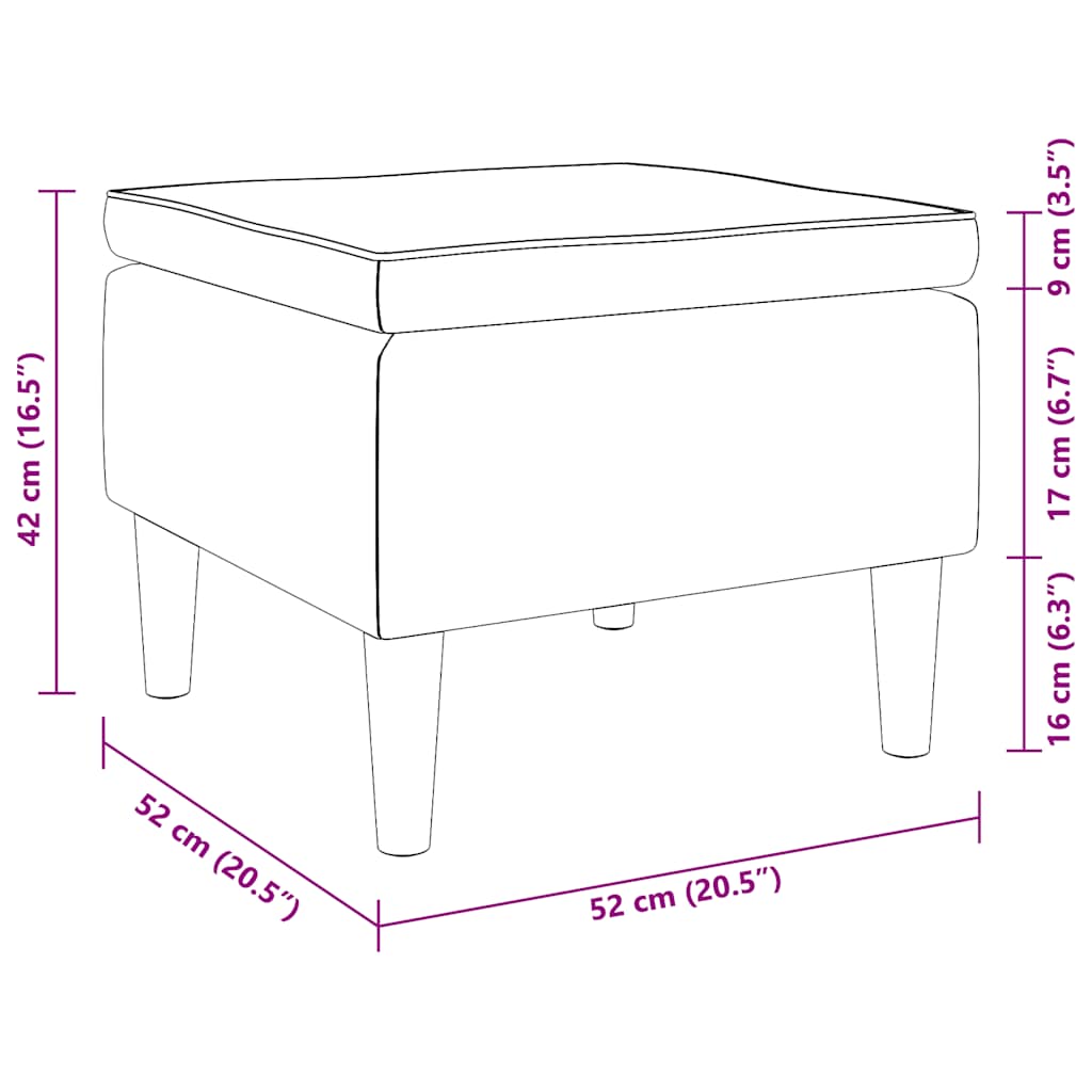 Poggiapiedi con Gambe in Legno Grigio Scuro in Tessuto - homemem39