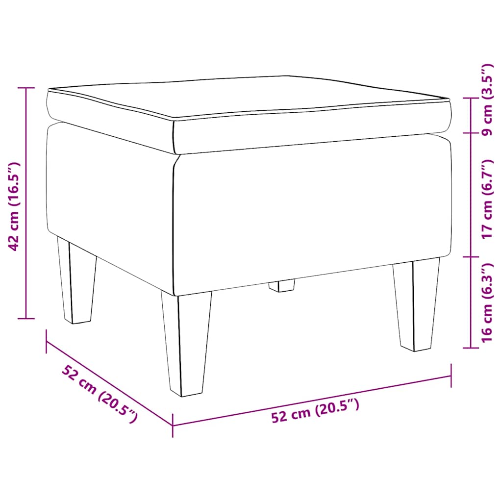 Poggiapiedi con Gambe in Legno Verde Scuro in Velluto - homemem39