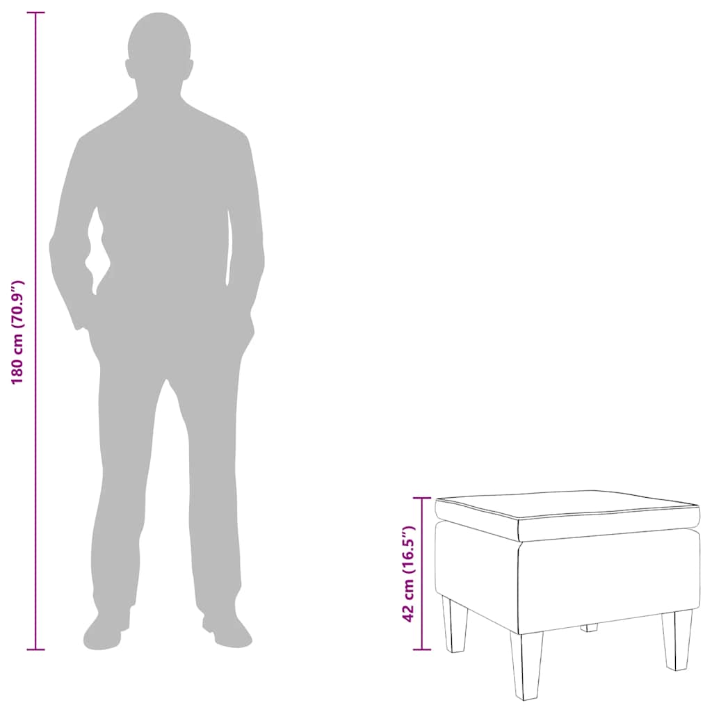 Poggiapiedi con Gambe in Legno Rosso Vino in Velluto - homemem39