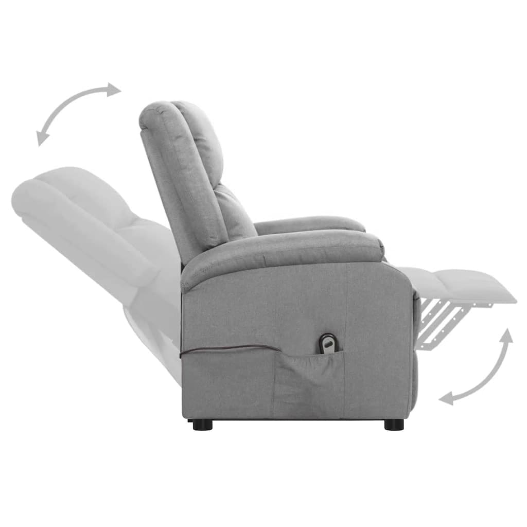 Poltrona Alzapersona Grigio Chiaro Tessuto