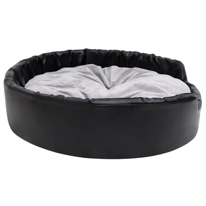 Lettino per Cani Nero e Grigio 99x89x21 cm Peluche e Similpelle - homemem39