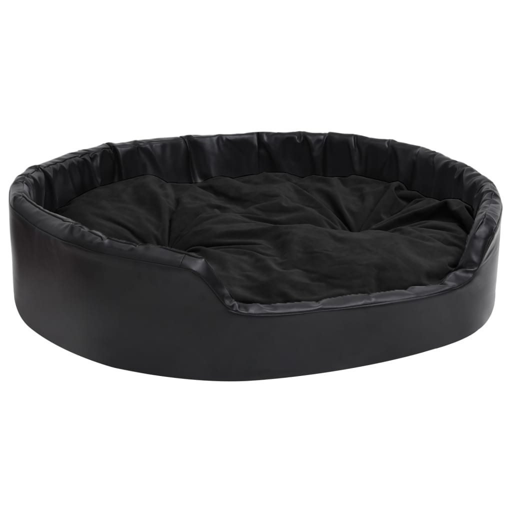 Lettino per Cani Nero 99x89x21 cm in Peluche e Similpelle - homemem39
