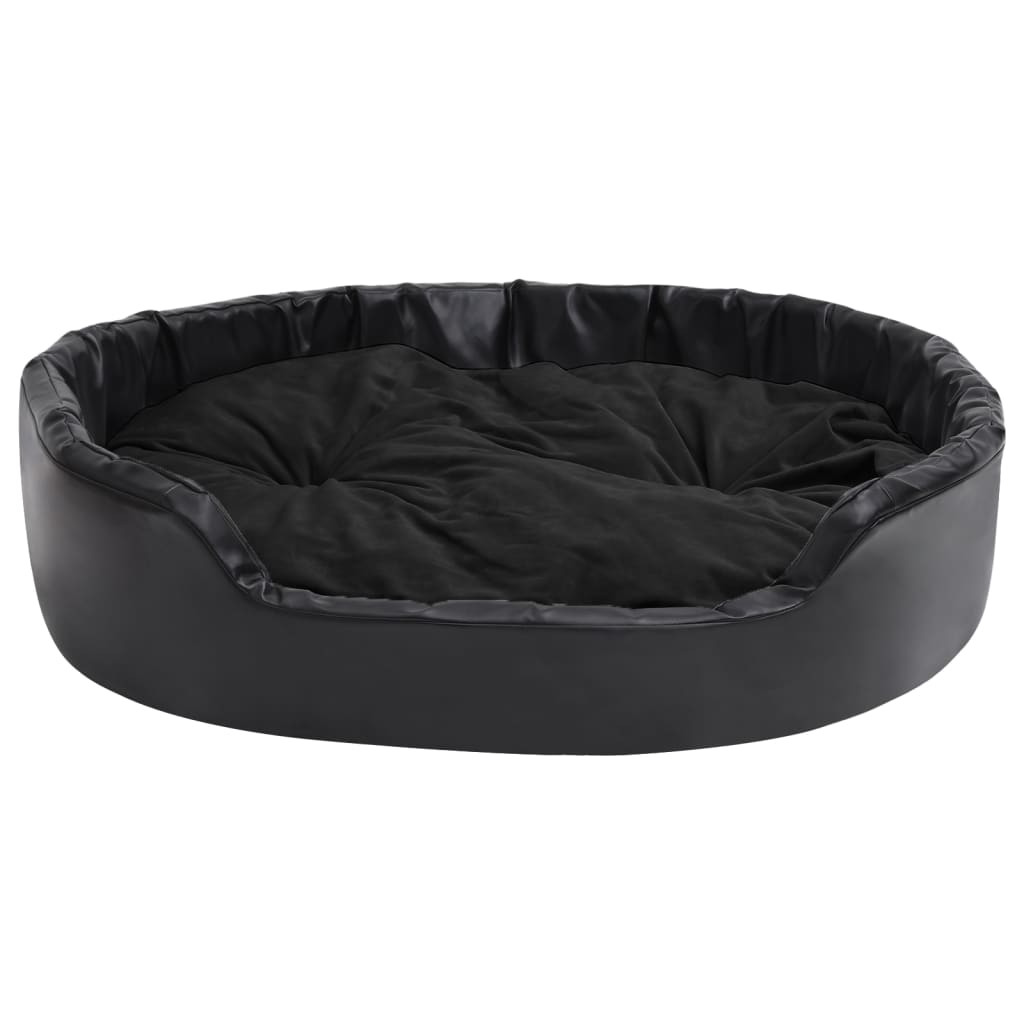 Lettino per Cani Nero 99x89x21 cm in Peluche e Similpelle - homemem39