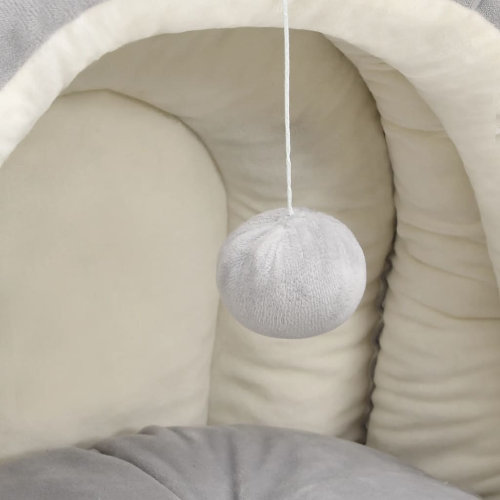 Letto per Gatti 50x50x45 cm Grigio e Crema | homemem39