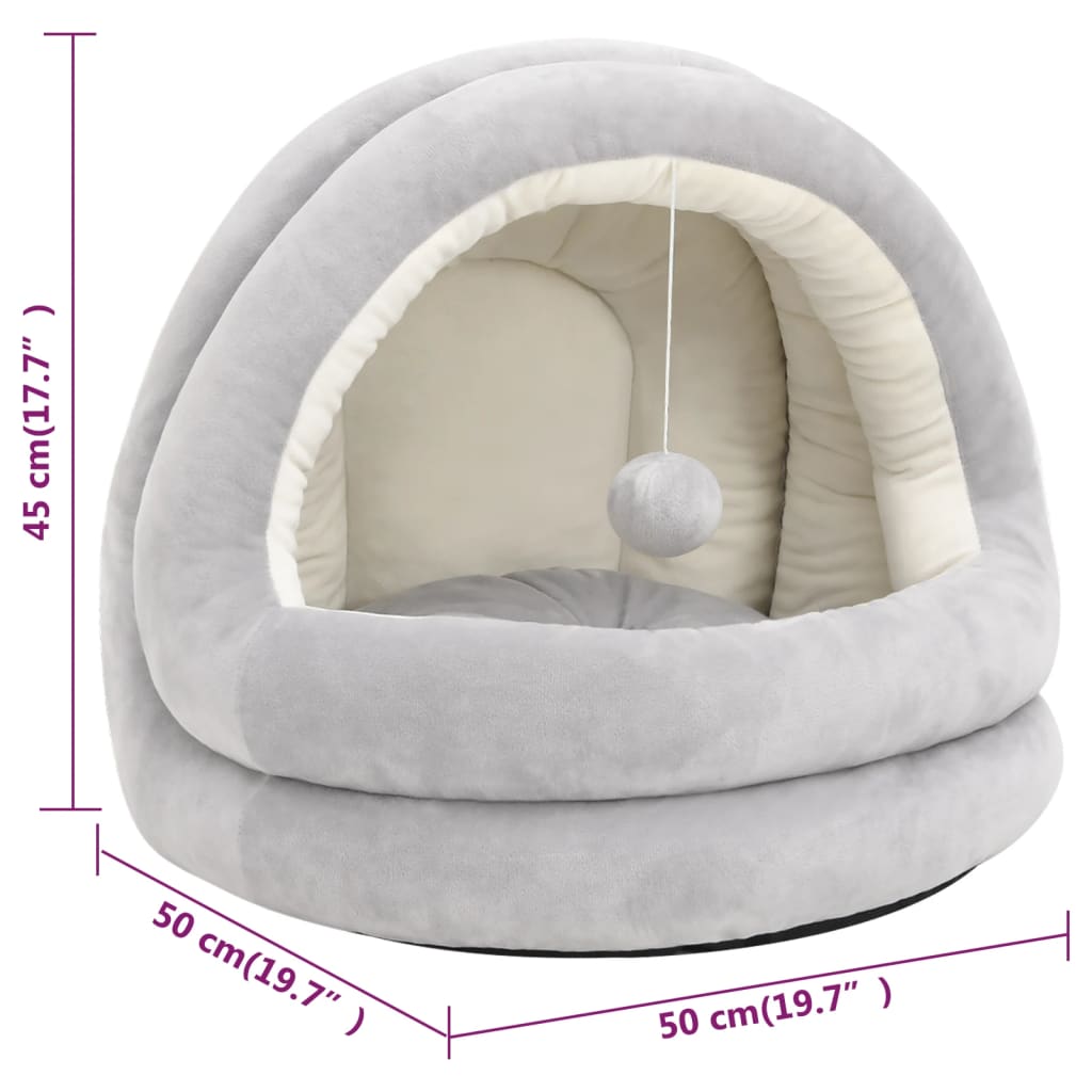Letto per Gatti 50x50x45 cm Grigio e Crema | homemem39