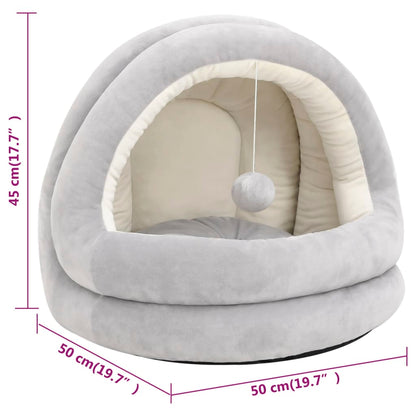 Letto per Gatti 50x50x45 cm Grigio e Crema | homemem39