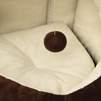 Letto per Gatti 40x40x35 cm Marrone e Crema | homemem39