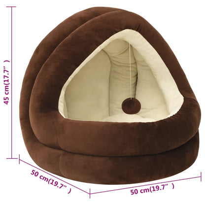 Letto per Gatti 50x50x45 cm Marrone e Crema | homemem39