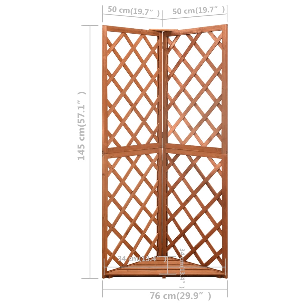 Graticcio Angolare 50x50x145 cm in Legno Massello di Abete | homemem39