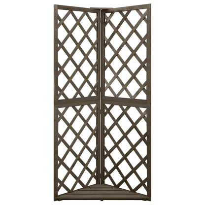 Graticcio Angolare Grigio 50x50x145 cm Legno Massello di Abete | homemem39