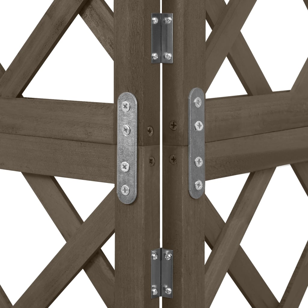 Graticcio Angolare Grigio 50x50x145 cm Legno Massello di Abete | homemem39