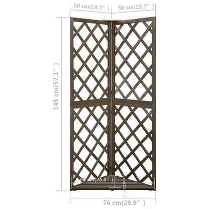 Graticcio Angolare Grigio 50x50x145 cm Legno Massello di Abete | homemem39