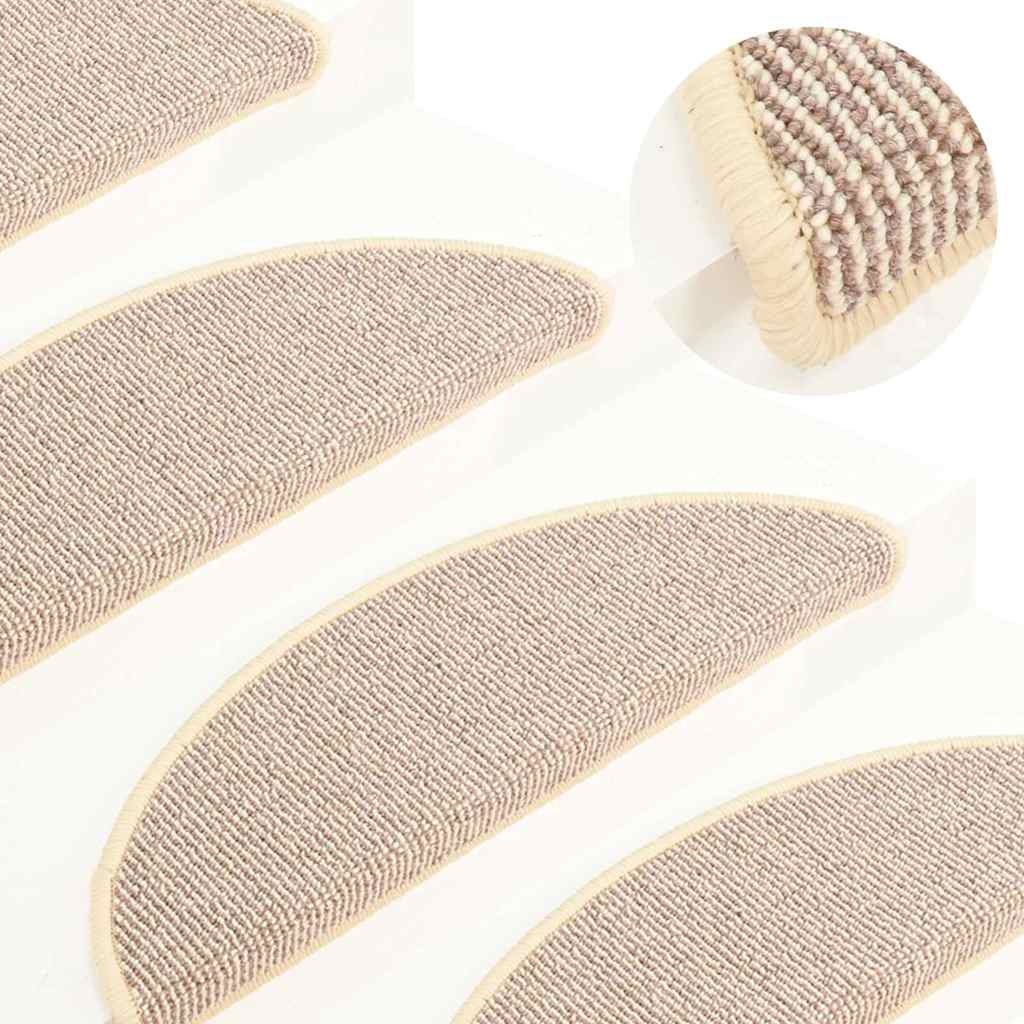 Tappetini per scale 15 pz 56x17x3 cm Bianco e Marrone | homemem39