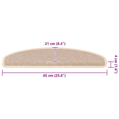 Tappetini per scale 15 pz 65x21x4 cm Bianco e Marrone Semicircolari Grandi | homemem39