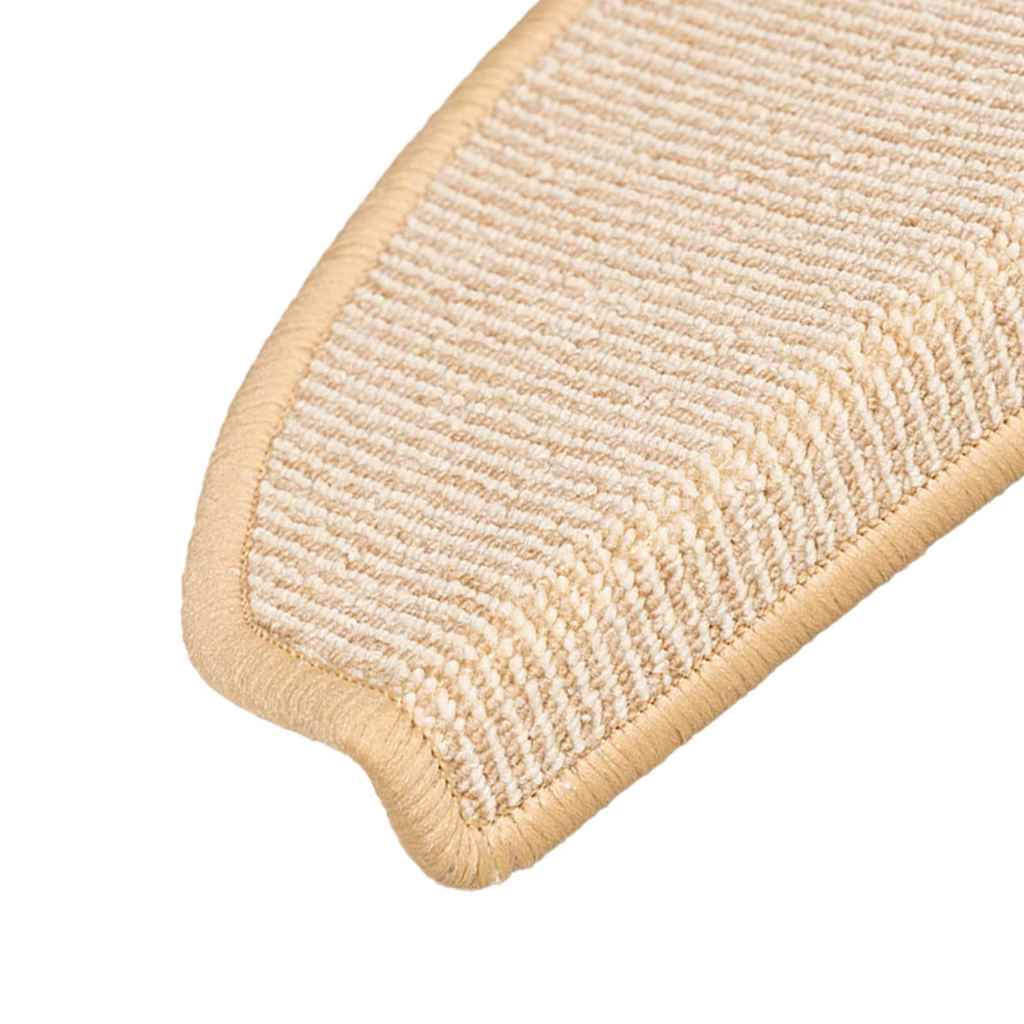 Tappetini per scale 15 pz 65x21x4 cm Crema Semicircolari Grandi | homemem39