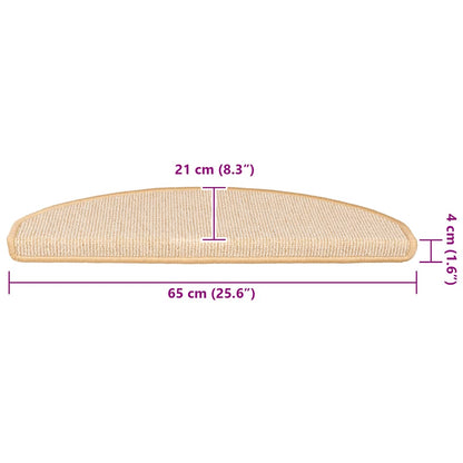 Tappetini per scale 15 pz 65x21x4 cm Crema Semicircolari Grandi | homemem39