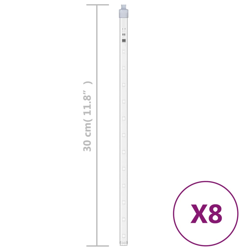 Luci Meteoriche 8 pz 30cm Bianco Freddo 192 LED Interni Esterni | homemem39