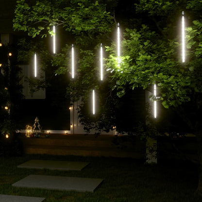 Luci Meteoriche 8 pz 30cm Bianco Freddo 192 LED Interni Esterni