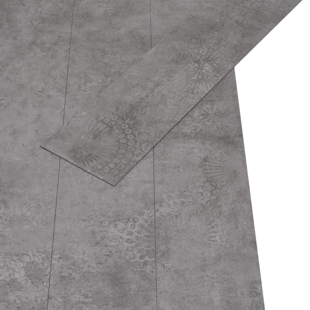 Listoni Autoadesivi in PVC 5,21 m² 2 mm Grigio Cemento
