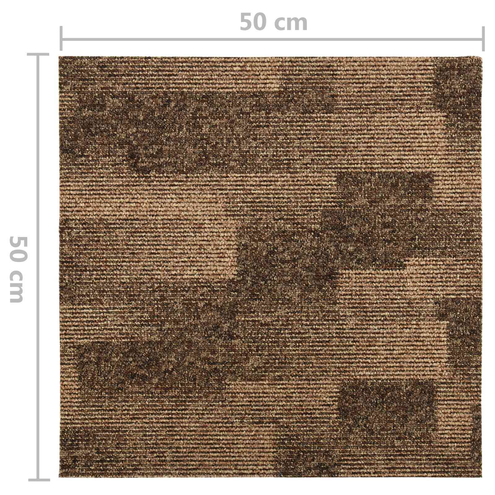 Moquette per pavimenti 20 pcs Marrone 50 x 50 cm PP | homemem39