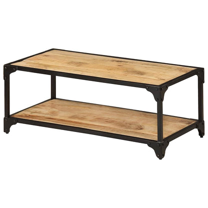 Tavolino da Salotto 90x45x35 cm Legno Massello di Mango Grezzo