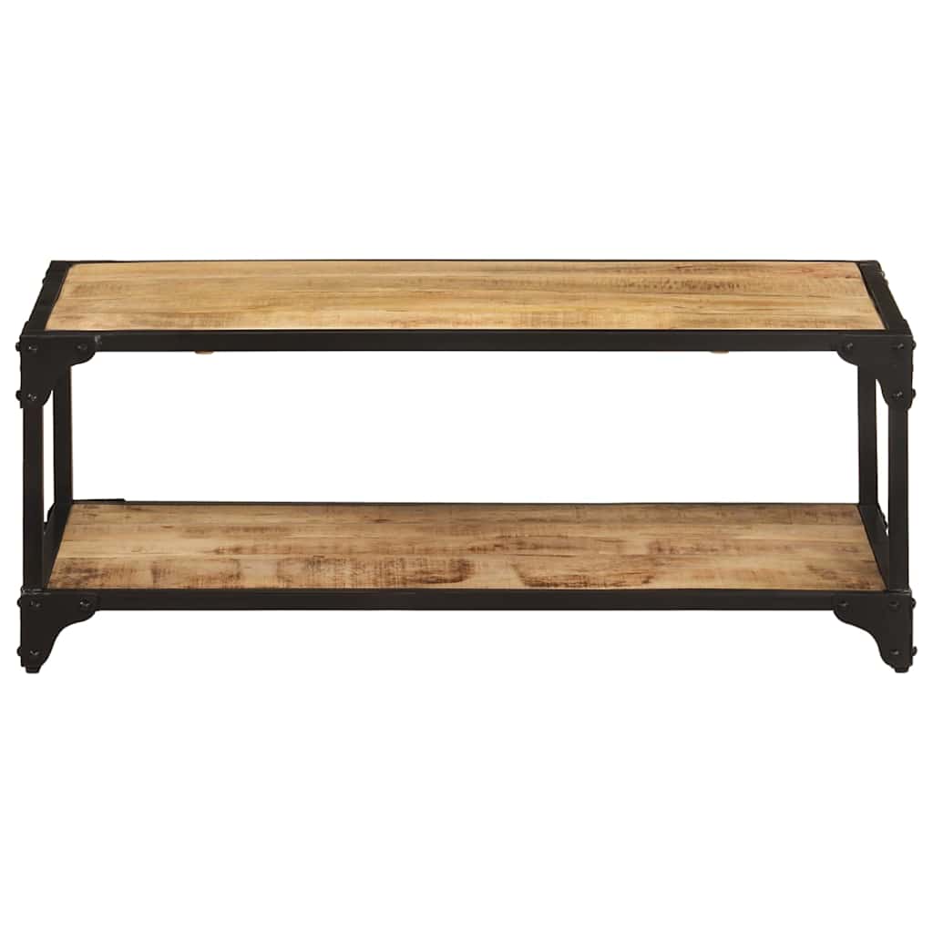 Tavolino da Salotto 90x45x35 cm Legno Massello di Mango Grezzo