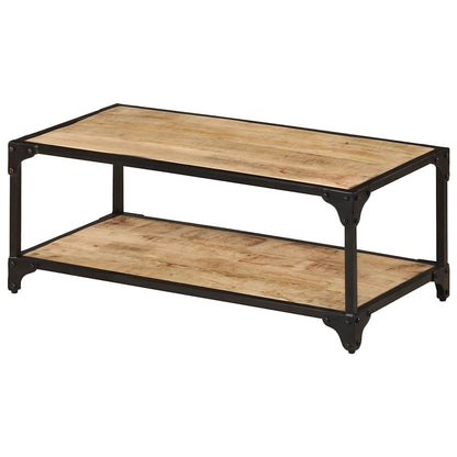 Tavolino da Salotto 90x45x35 cm Legno Massello di Mango Grezzo