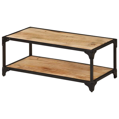Tavolino da Salotto 90x45x35 cm Legno Massello di Mango Grezzo