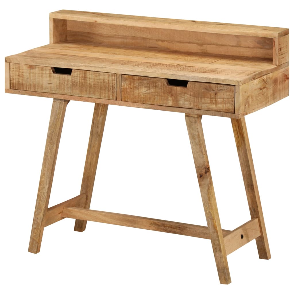 Scrivania 100x45x90 cm in Legno Massello di Mango Grezzo