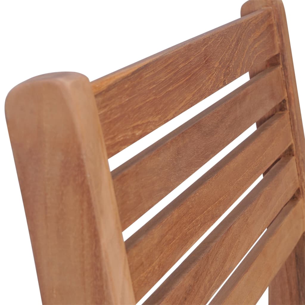 8 pcs Stackable Garden Chairs with Solid Teak Cushions