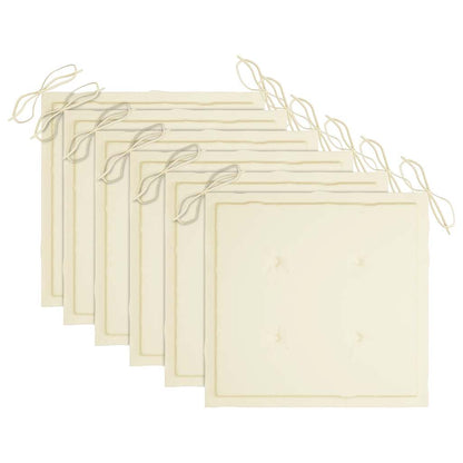 Sedie da Giardino Pieghevoli con Cuscini 6 pz Massello di Teak