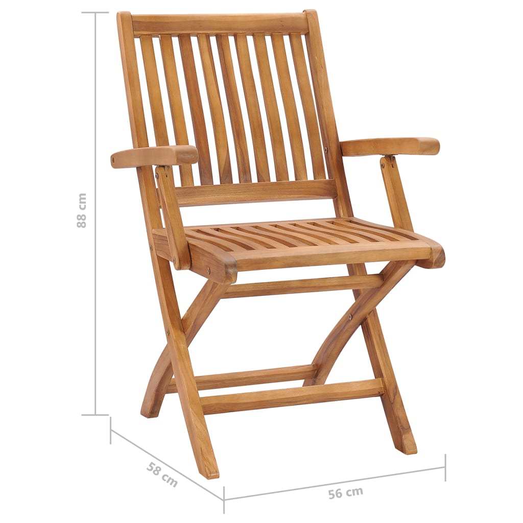 Sedie da Giardino Pieghevoli con Cuscini 6 pz Massello di Teak | homemem39