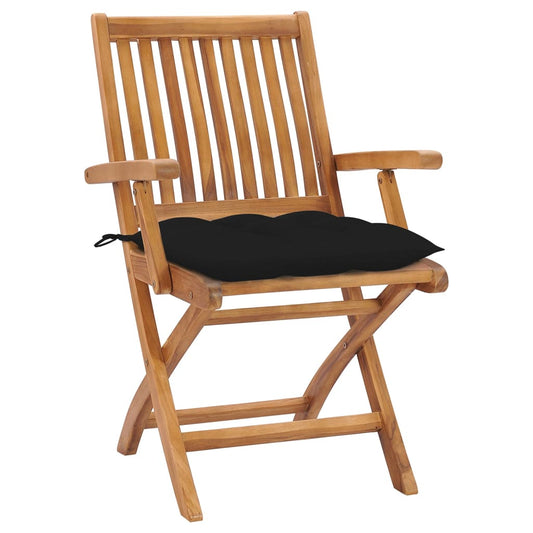 Sedie da Giardino Pieghevoli con Cuscini 6 pz Massello di Teak | homemem39
