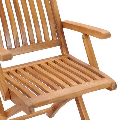 Sedie da Giardino Pieghevoli con Cuscini 8 pz Massello di Teak | homemem39