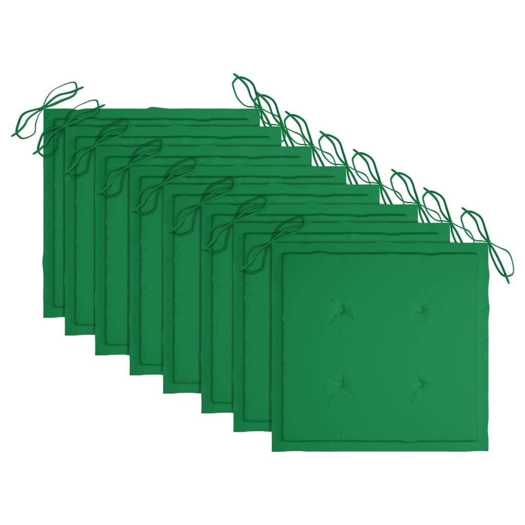 Sedie da Giardino Pieghevoli con Cuscini 8 pz Massello di Teak | homemem39