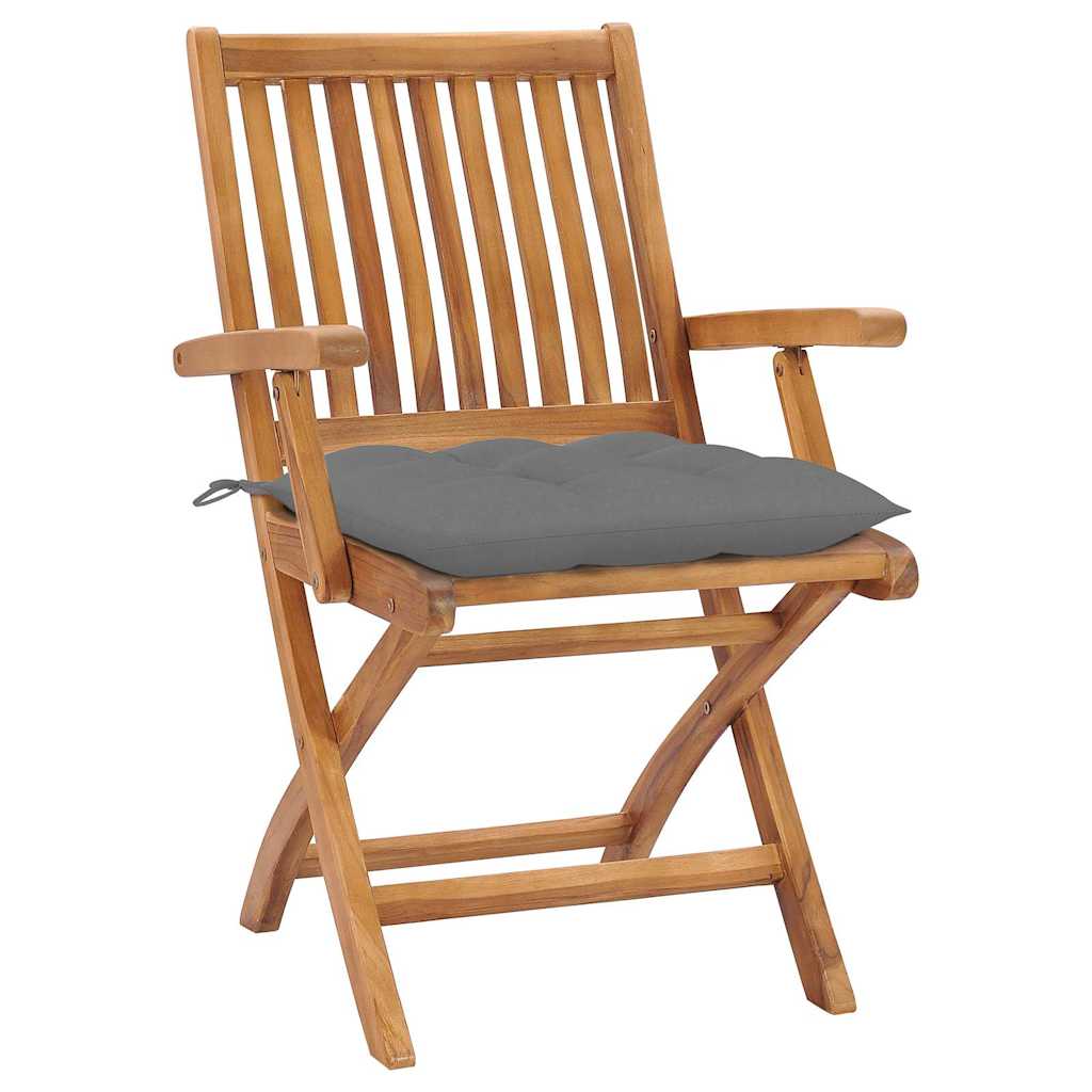 Sedie Pieghevoli con Cuscini 8 pz Massello di Teak