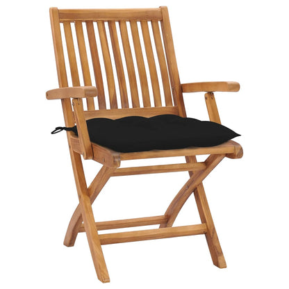 Sedie da Giardino Pieghevoli con Cuscini 8 pz Massello di Teak | homemem39
