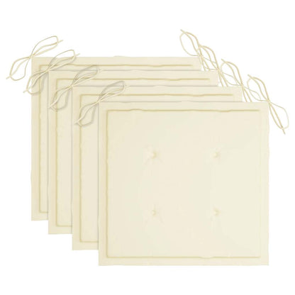 Sedie da Giardino Pieghevoli con Cuscini 4 pz Massello di Teak - homemem39