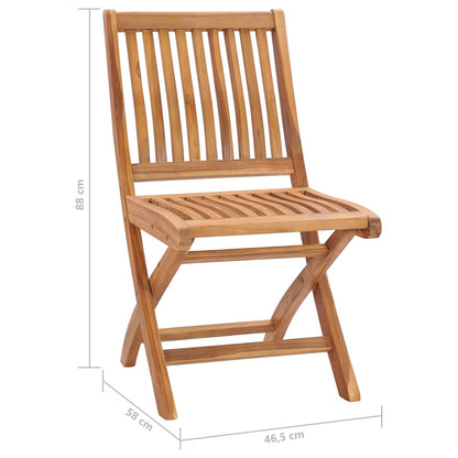 Sedie da Giardino Pieghevoli con Cuscini 4 pz Massello di Teak