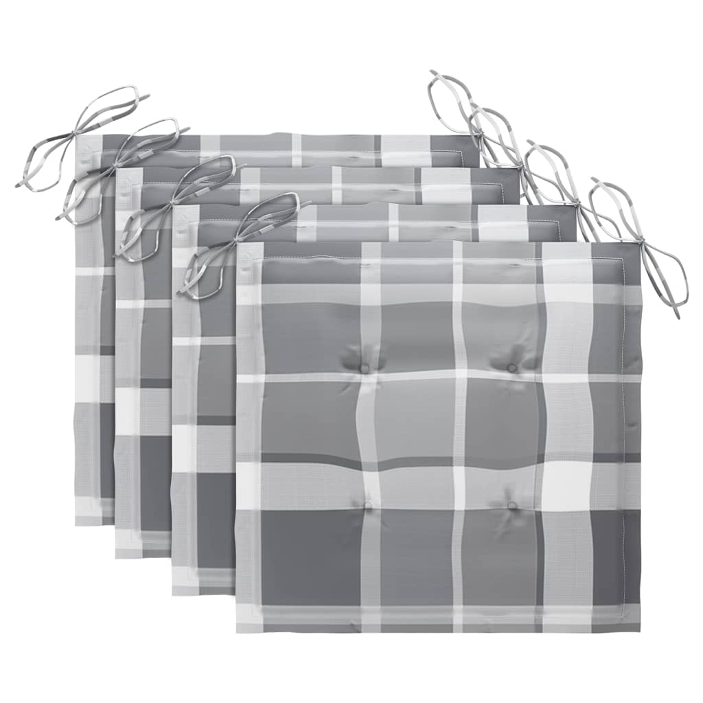 Sedie da Giardino Pieghevoli con Cuscini 4 pz Massello di Teak - homemem39