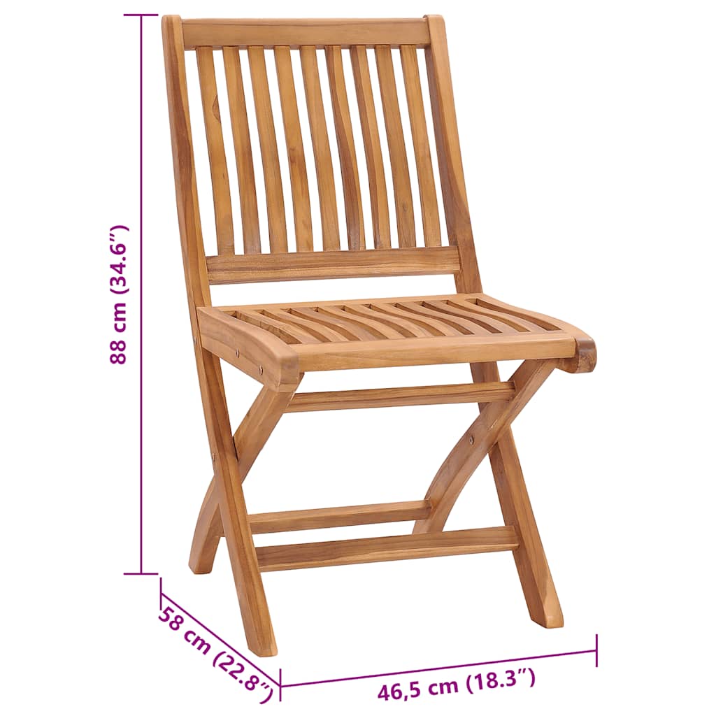 Sedie da Giardino Pieghevoli con Cuscini 6 pz Massello di Teak - homemem39